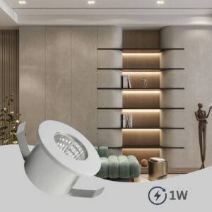 1W Recessed LED Spotlight Aluminium White