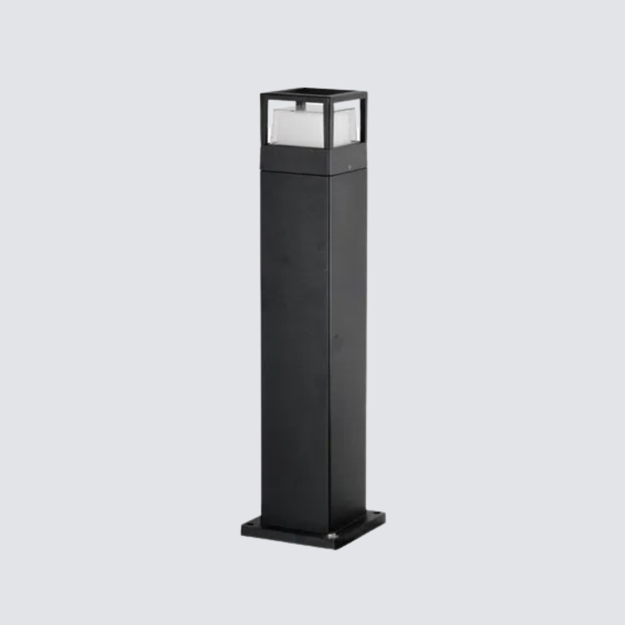 die cast aluminium bollard light led 12W 3000K garden square black
