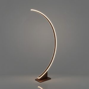 Metal Linear Shape Floor Light Modern Arch Design Warm White Coffee