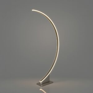 Metal Linear Shape Floor Light Modern Arch Design Warm White Nickle