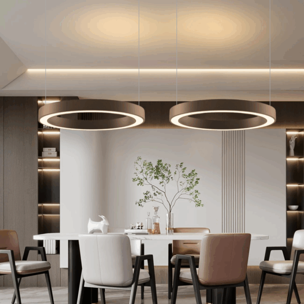 modern led ring hanging light 3 colors light changeable