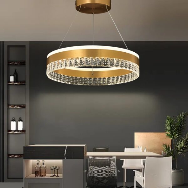 modern crystal round chandelier gold 3 light colors
