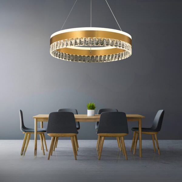 modern crystal round chandelier gold 3 light colors