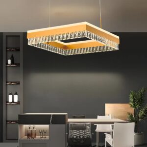 modern crystal square chandelier gold 3 light colors