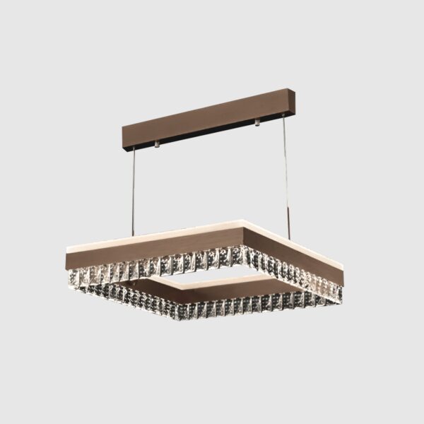 modern crystal square chandelier coffee brown 3 light colors