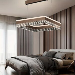 modern crystal square chandelier coffee brown 3 light colors