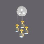 modern hanging lights white yellow chandelier