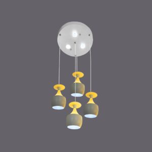 modern hanging lights white yellow chandelier