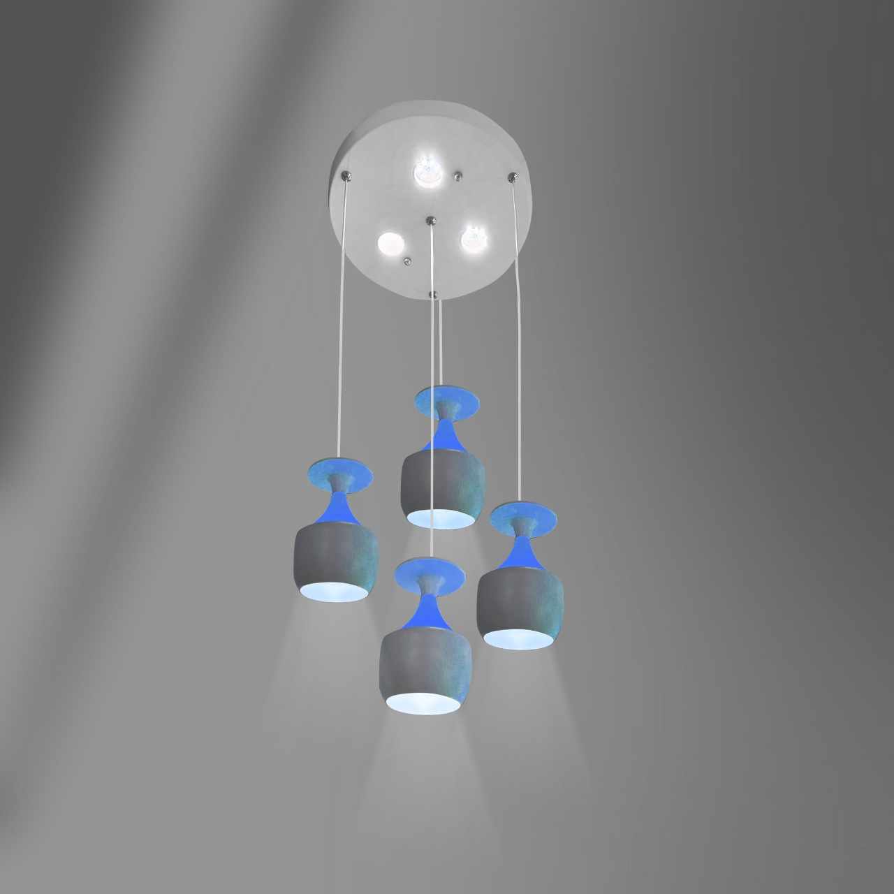 modern hanging lights white blue chandelier