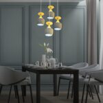 modern hanging lights white yellow chandelier