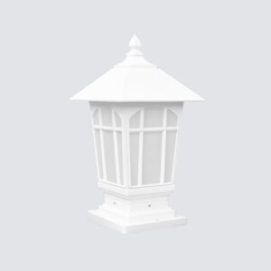 retro vintage outdoor pillar lamp for gates white color