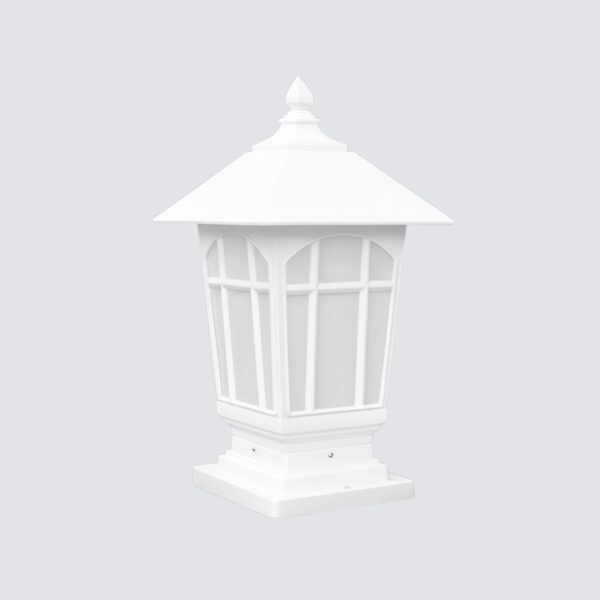 retro vintage outdoor pillar lamp for gates white color