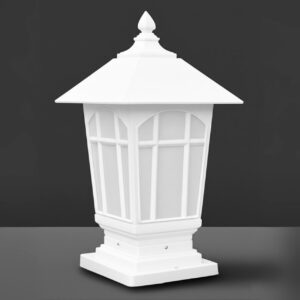 retro vintage outdoor pillar lamp for gates white color