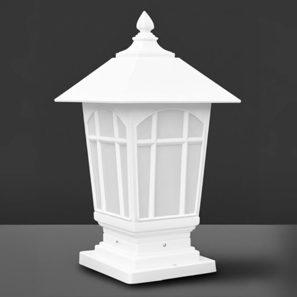 retro vintage outdoor pillar lamp for gates white color