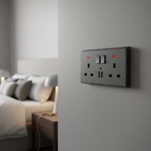 Double USB Switched Wall 13A Socket