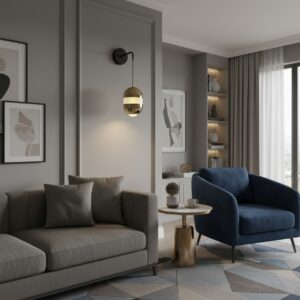 Luxury Gold & Textured Glass LED Wall Sconce | Modern Designer Accent Light