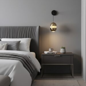 Luxury Gold & Textured Glass LED Wall Sconce | Modern Designer Accent Light