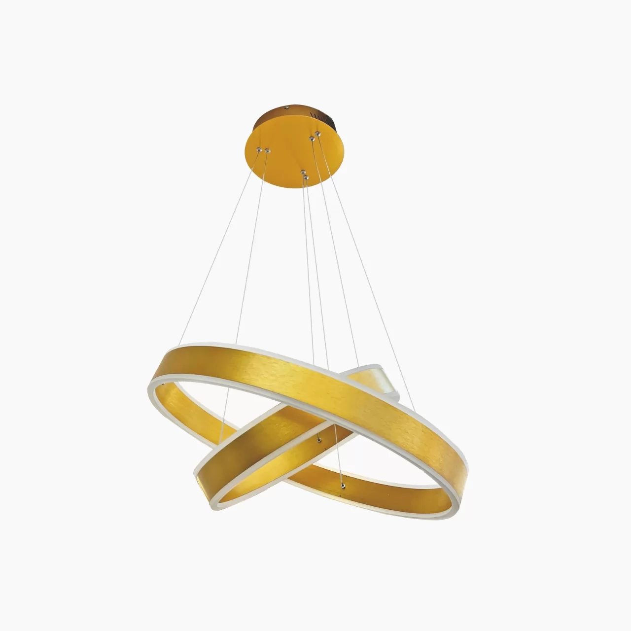 Modern Hanging Pendant Light Round 2 Rings Gold ABM-2218-46