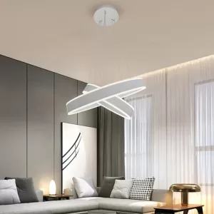 Modern LED Chandelier White 2 Rings