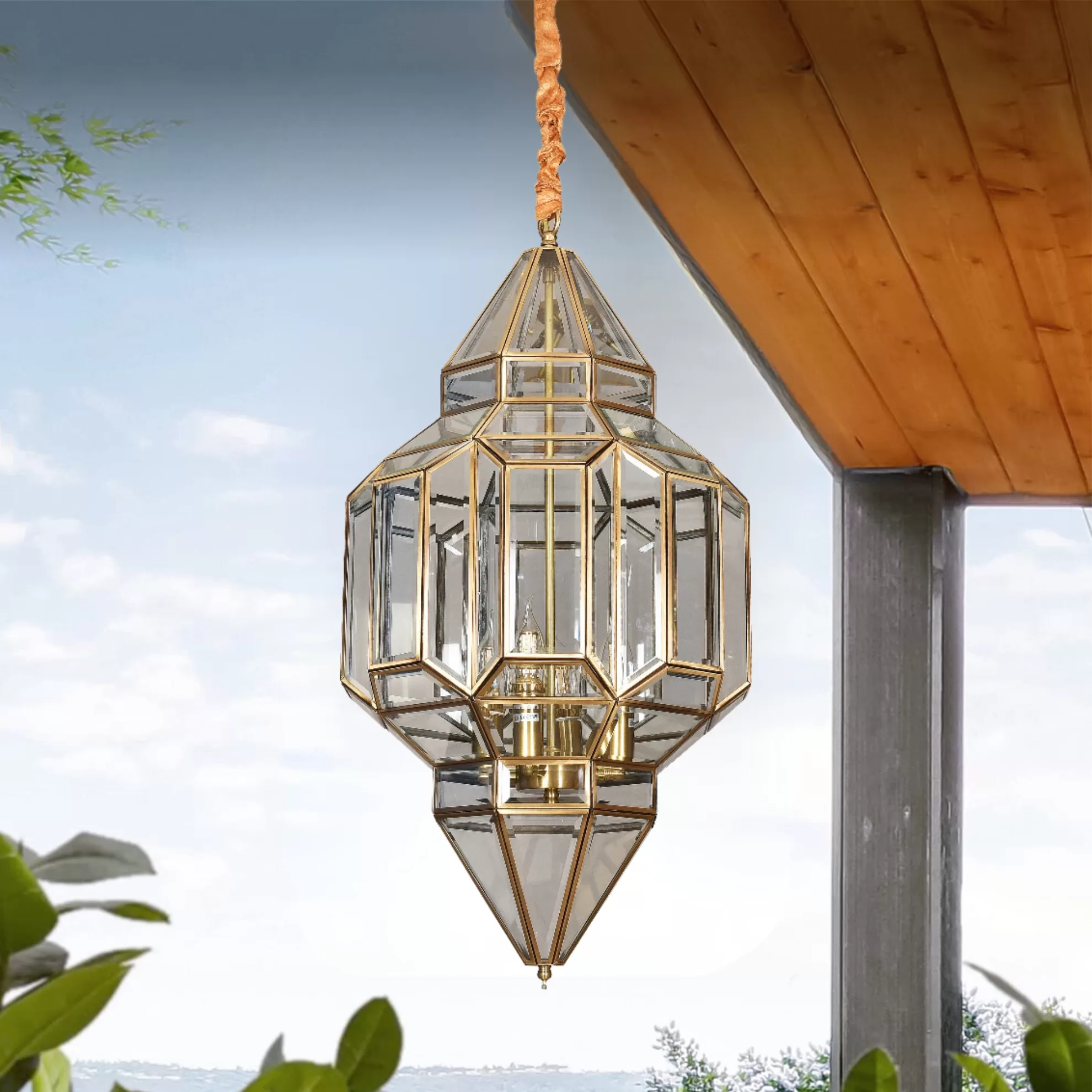 Copper hanging pendant lights