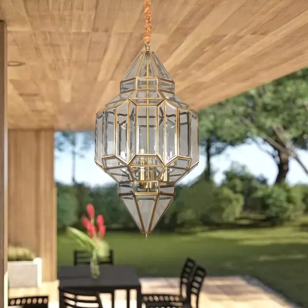 Outdoor copper hanging pendant lights