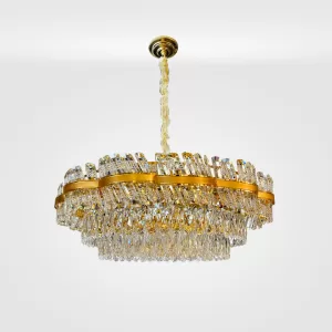 Crystal Chandelier Gold E14 Bulb
