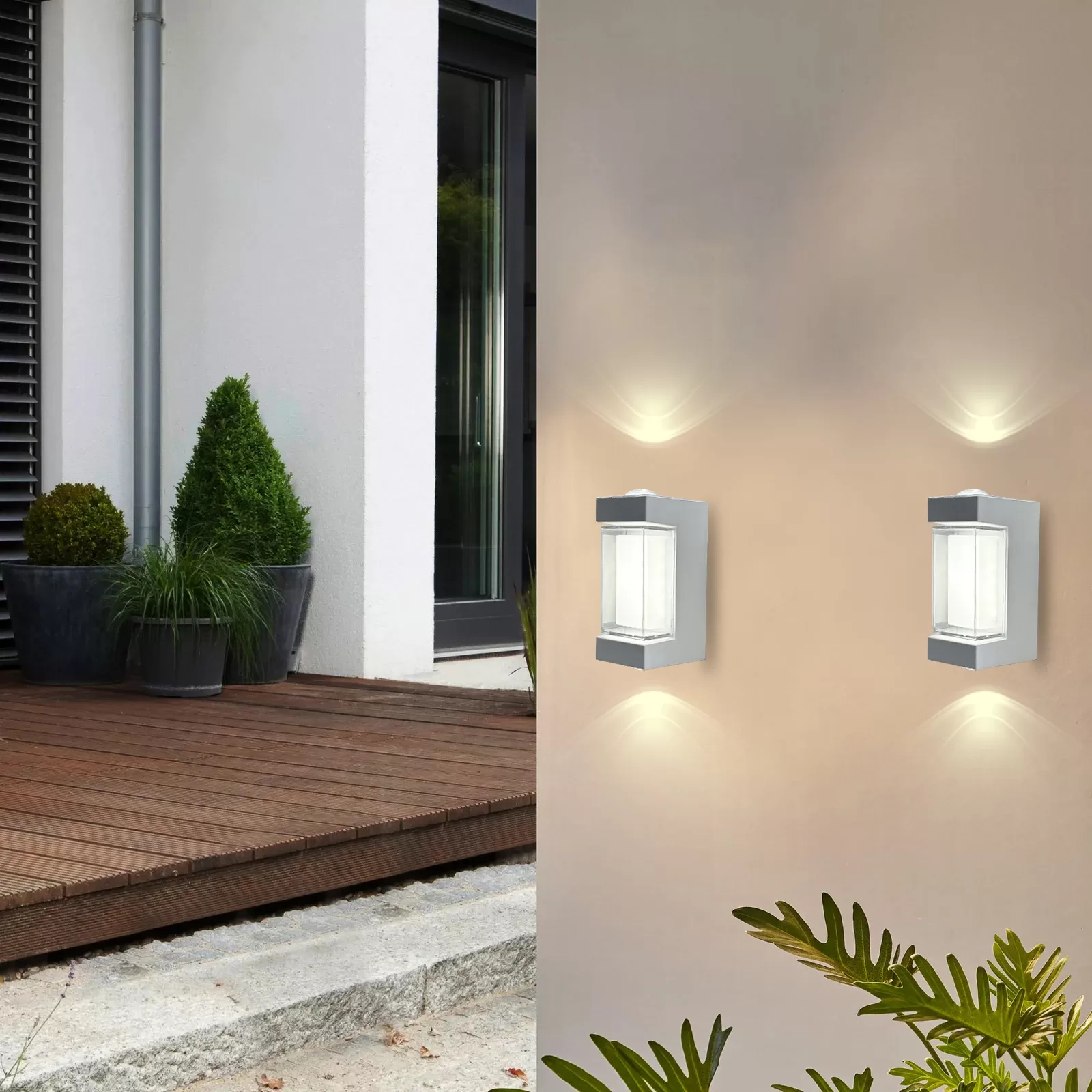 3W Black Shell COB LED Wall Lamp Double Side Up And Down Wall Light Outdoor IP65