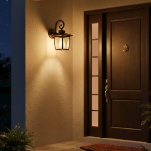 Vintage Outdoor Wall Lamp - Rustic Bronze LED Lantern | Warm Light Cafe & Home