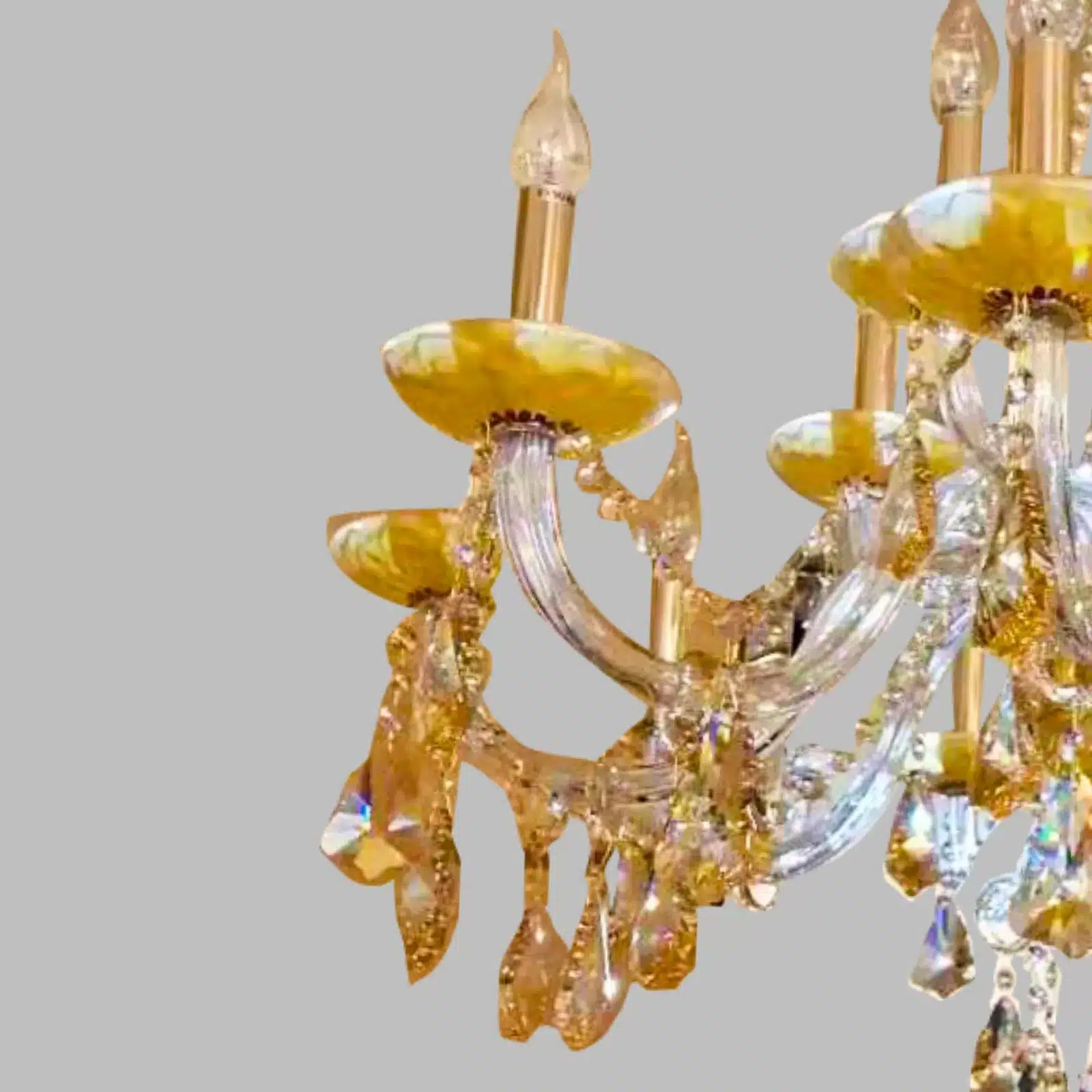 Classic crystal chandelier gold E14 bulb