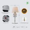 Crystal Table Lamp Modern Simple Bedside E27 Bulb