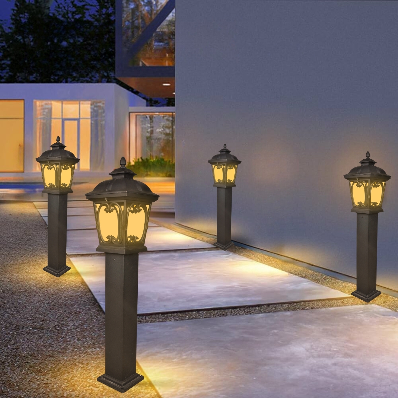 garden bollard light E27 bulb type for parks, pathways, hotels