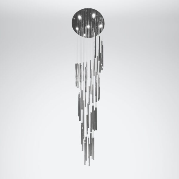 Large modern led chandelier 3 meter chrome