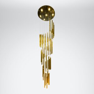 Large modern led chandelier 3 meter gold