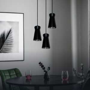 modern triple spotlight led pendant light black 3000K