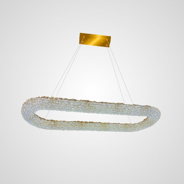 luxury gold single oval crystal chandelier 120cm