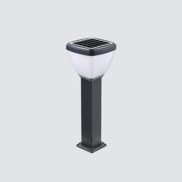 LED Aluminium Solar Bollard Light 5W 3000K Black