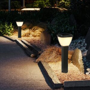 LED Aluminium Solar Bollard Light 5W 3000K Black