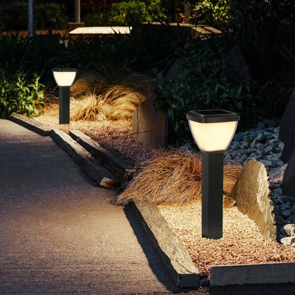 LED Aluminium Solar Bollard Light 5W 3000K Black
