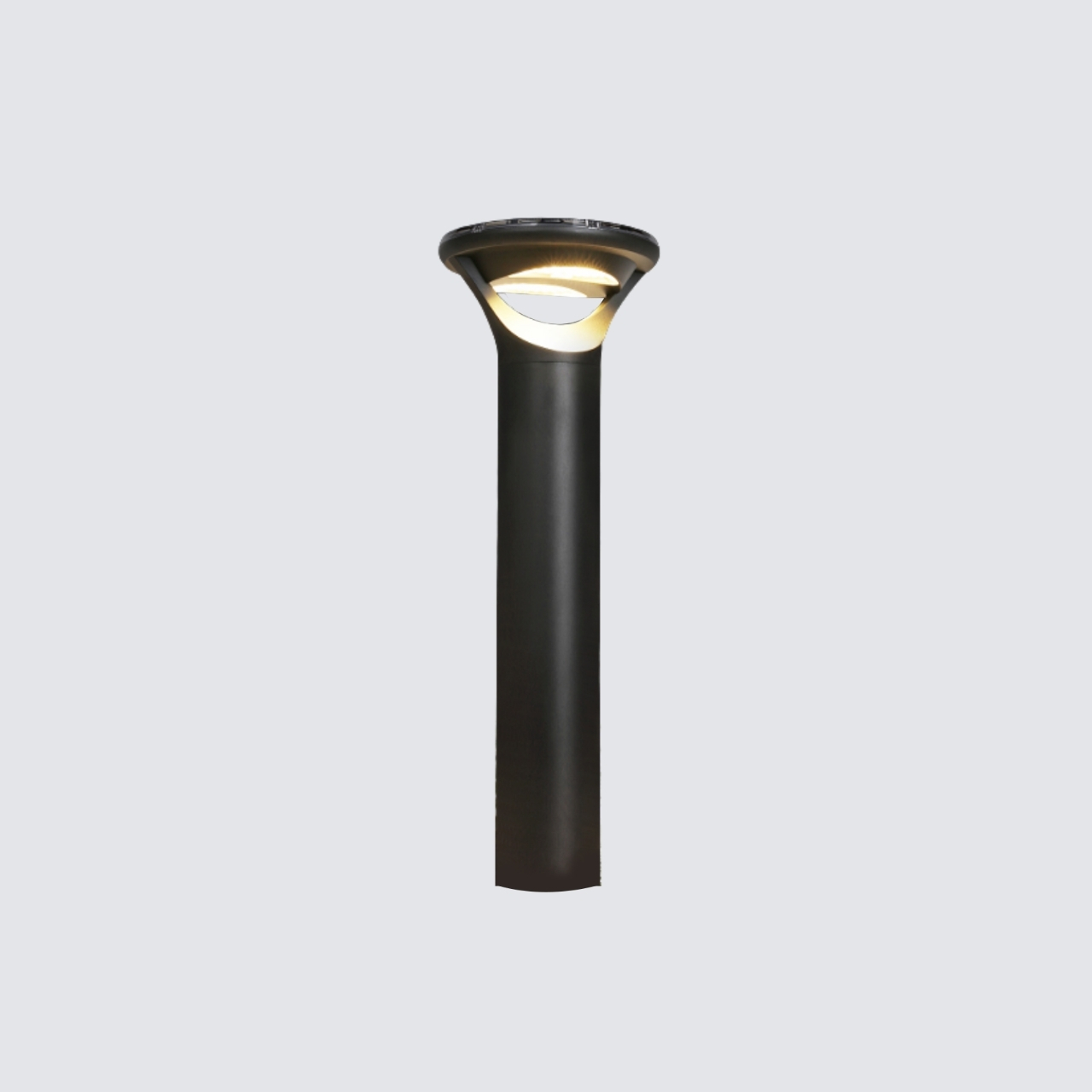 solar bollard lawn led light 3000K black IP65
