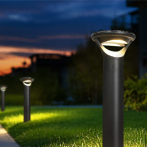 solar bollard lawn led light 3000K black IP65