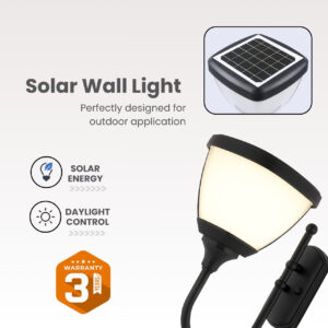 solar led wall lamp 3000K black IP65