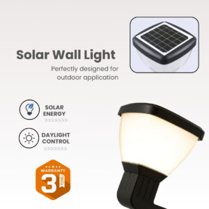 solar led wall lamp 3000K black IP65