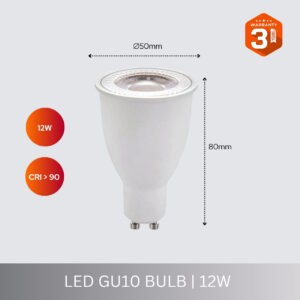 GU10 12W White LED Bulb 3000K 4000K 6500K
