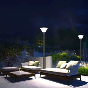 solar pole led light 3000K black IP65