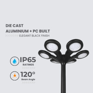 LED Solar Garden Light Pole Modern Parking Lots Area Light Street Pole IP65