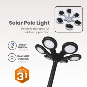 LED Solar Garden Light Pole Modern Parking Lots Area Light Street Pole IP65