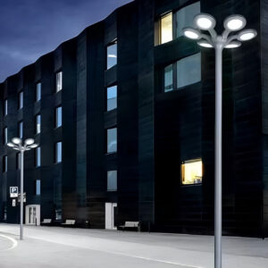 LED Solar Pole Light Modern Parking Lots Area Light Street Pole IP65