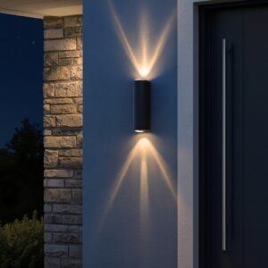 LED Outdoor up and down Wall Light Lamp IP65 Waterproof Aluminum Lamp Body Black