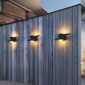 LED flash design outdoor up and down Wall Light Lamp IP65 Waterproof Aluminum Lamp Body Black