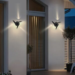 LED star design outdoor up and down Wall Light Lamp IP65 Waterproof Aluminum Lamp Body Black